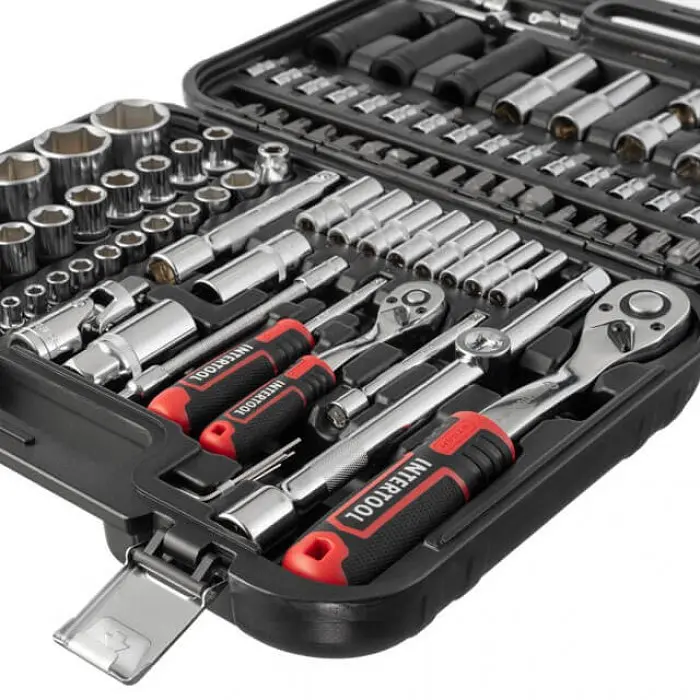 Набір інструментів 1/2" + 1/4", Cr-V, 111 од., головки: 4-32 мм, Storm Intertool ET-8111 - фото 4