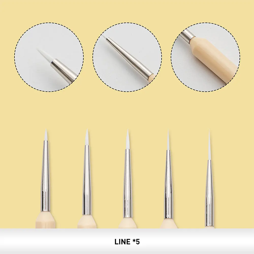 Набір пензлів HIMI 5 шт., лайнер Detail Painting Brush Set (6974712459194) - фото 4