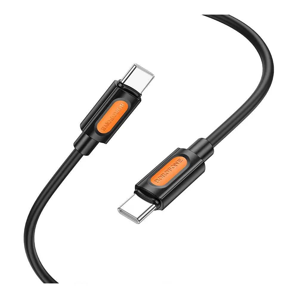 Кабель синхронізації Borofone BX114 Silicone Type-C to Type-C 60W/3A 1 м Black (35940_3605850) - фото 4