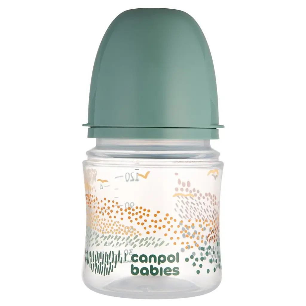 Пляшечка для годування Canpol babies Easystart MOUNTAINS антиколікова з широким отвором 120 мл зелена (35/242_gre)