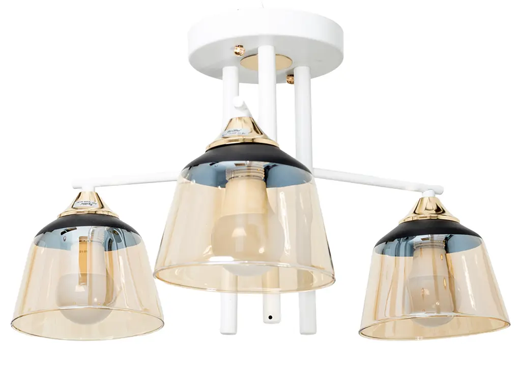 Люстра Brille стельова LK-725S/3 E27 WH+FG - фото 1