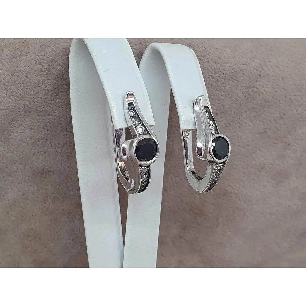 Срібні сережки Агні Діза з фіанітами. 2919Р - фото 3