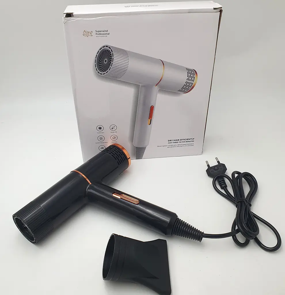 Розумний компактний фен з іонізацією Dry Hair Efficiently UKC MA03-56 чорний