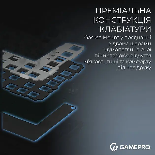 Клавіатура магнітна дротова GamePro Asgard Valhalla Max 75% USB Black (MK160B MAX) - фото 7