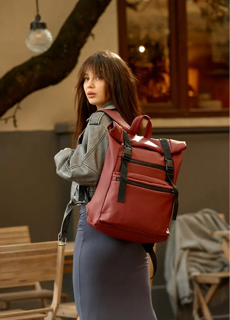 Жіночий рюкзак ролл Sambag Roll Top Zard бордо 41 x 30 x 16 см (24238005) - фото 3