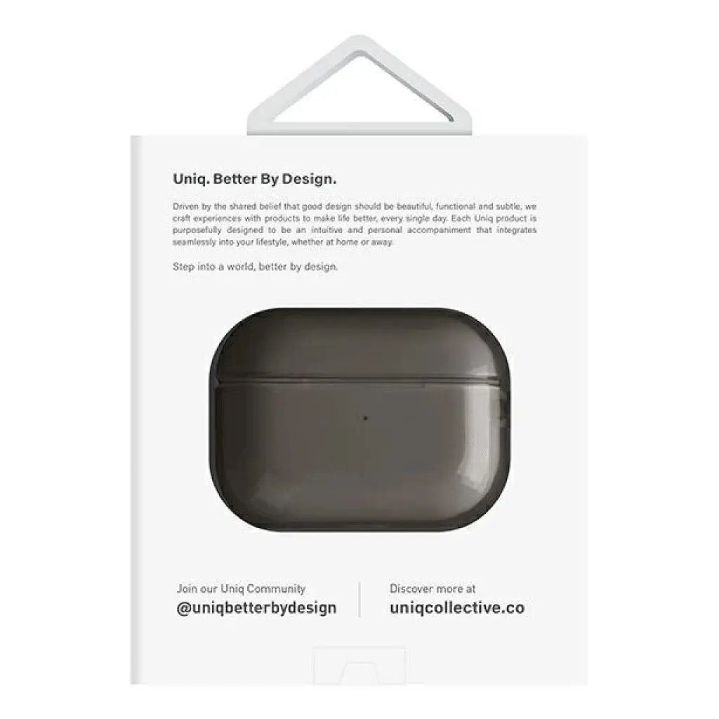 Чохол для навушників Uniq Glase AirPods Pro 2 gen Glossy Smoke (8886463683590) - фото 4