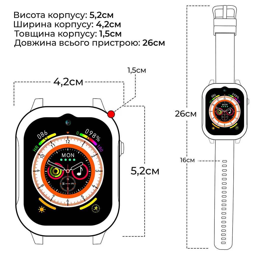 Дитячий смарт-годинник JETIX G99 зі змінним корпусом, GPS, 4G Відеодзвінком і вологозахистом (Black) Блакитний - фото 10