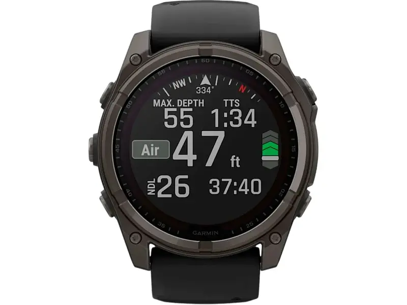 Спортивний годинник Garmin Fenix 8 51mm Solar Sapphire Carbon Gray DLC Titanium w. Black/Pebble Gray S. Band (010-02907-10/11) - фото 3