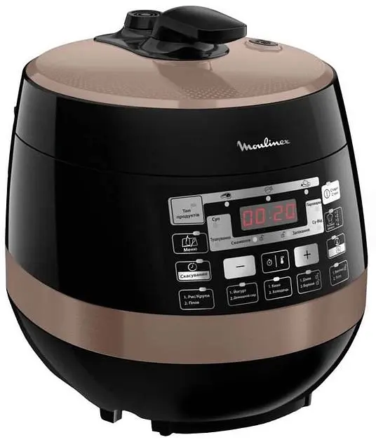 Мультиварка-скороварка Quickchef, 1000Вт, чаша-5л, сенсорне керув., пластик, чорний Moulinex kuh0014986