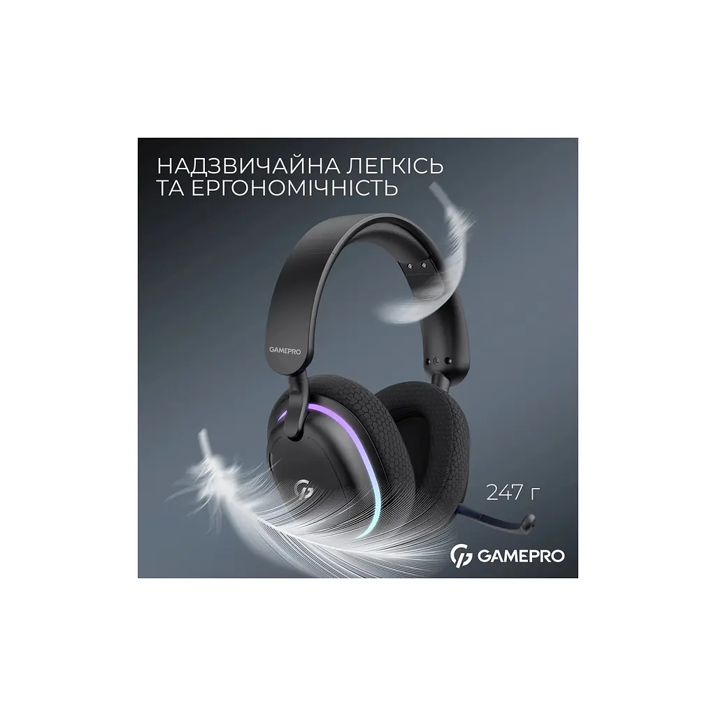 Навушники GamePro Asgard Bragi 7.1 RGB Tri-Mod Black (HSW250B) - фото 6