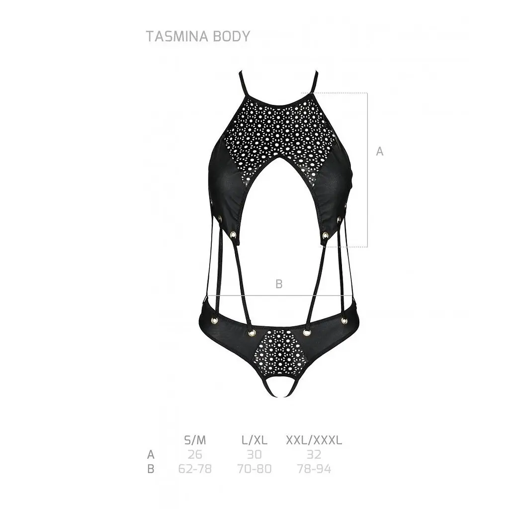 Боді з екошкіри з ремінцями та перфорацією Tamaris Body black L/XL — Passion - фото 5