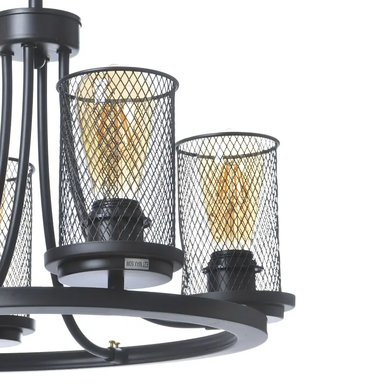 Люстра Brille лофт подвесная свеча E27 60W BK (BL-391S/4) - фото 9