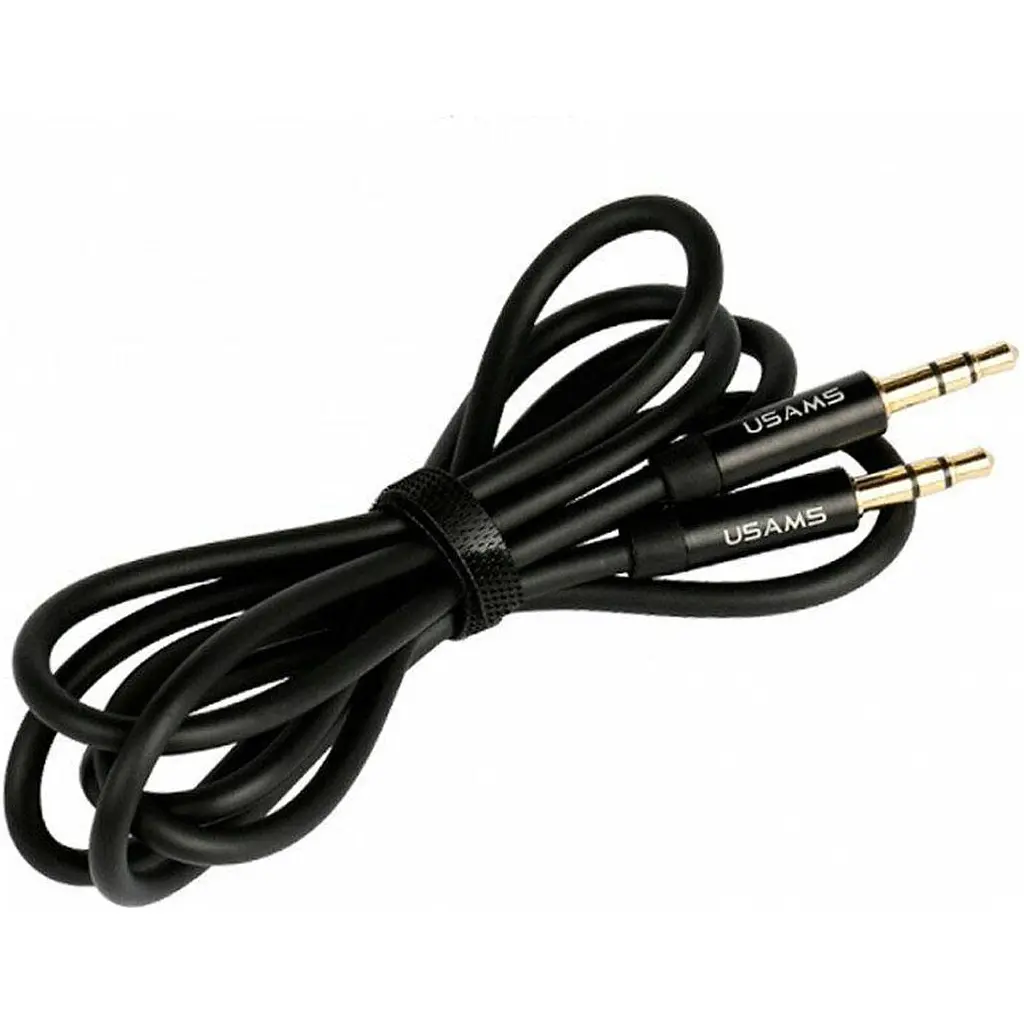 Кабель Usams YP-01 3.5 mm to 3.5 mm 1m Black [53007] - фото 3