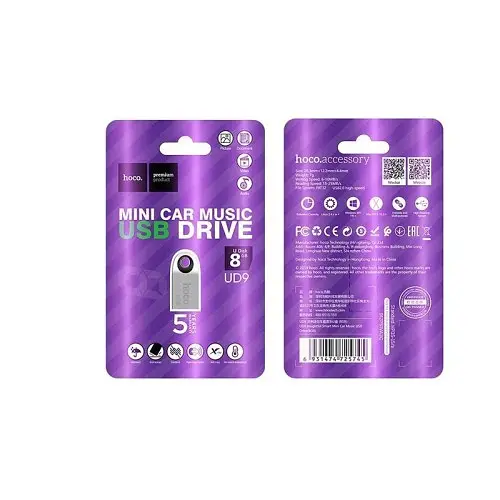 Флеш-накопичувач USB HOCO UD9 Insightful Smart mini car music USB drive 8Gb сріблястий - фото 2