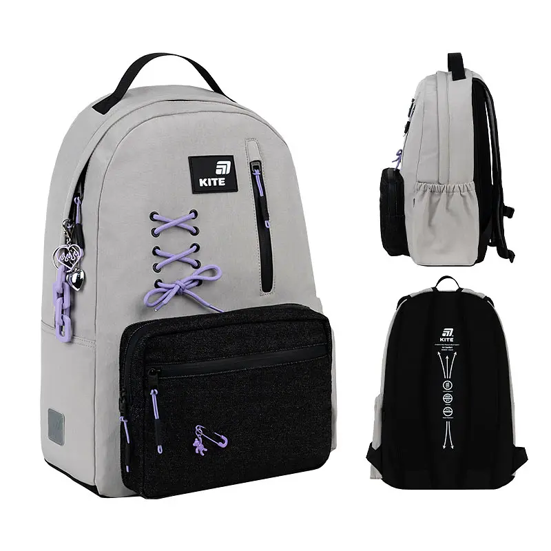 Рюкзак для старшої школи Kite Education teens 949L Romantic Minimalism Сірий (K26-949L-1) - фото 2