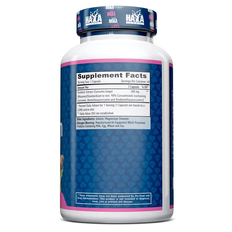 Натуральна добавка Haya Labs Curcumin 500 mg 60 капсул - фото 2
