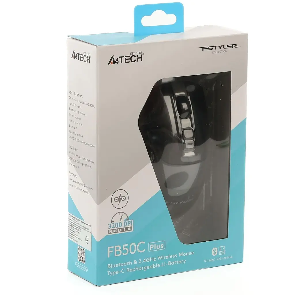 Миша A4Tech Fstyler FB50C Plus (Black) (FB50C Plus (Black)) - фото 10
