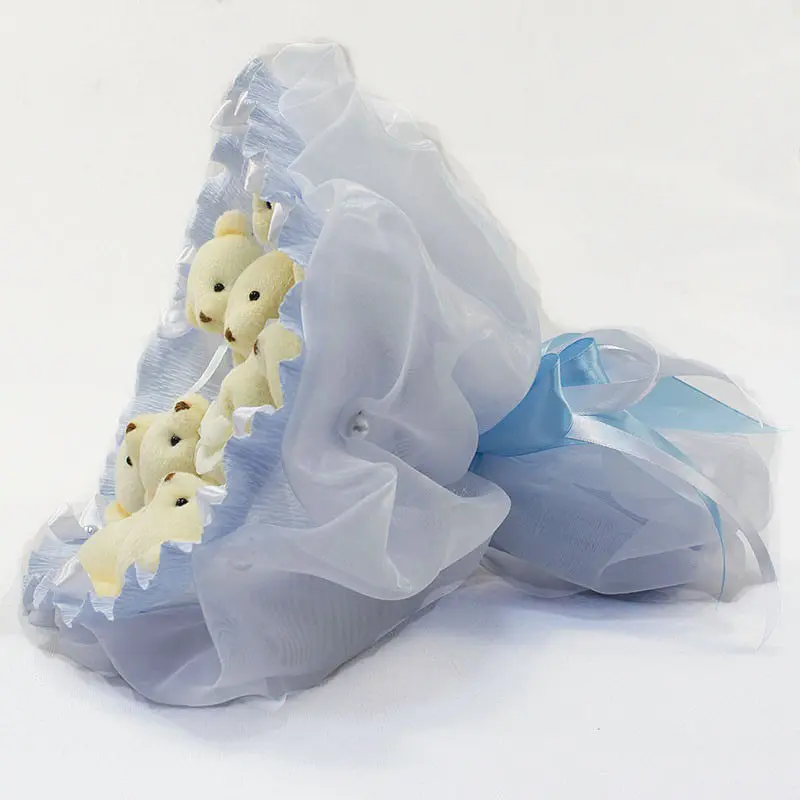 Букет из игрушек Мишки голубой 5350IT с 9ю игрушками - фото 2