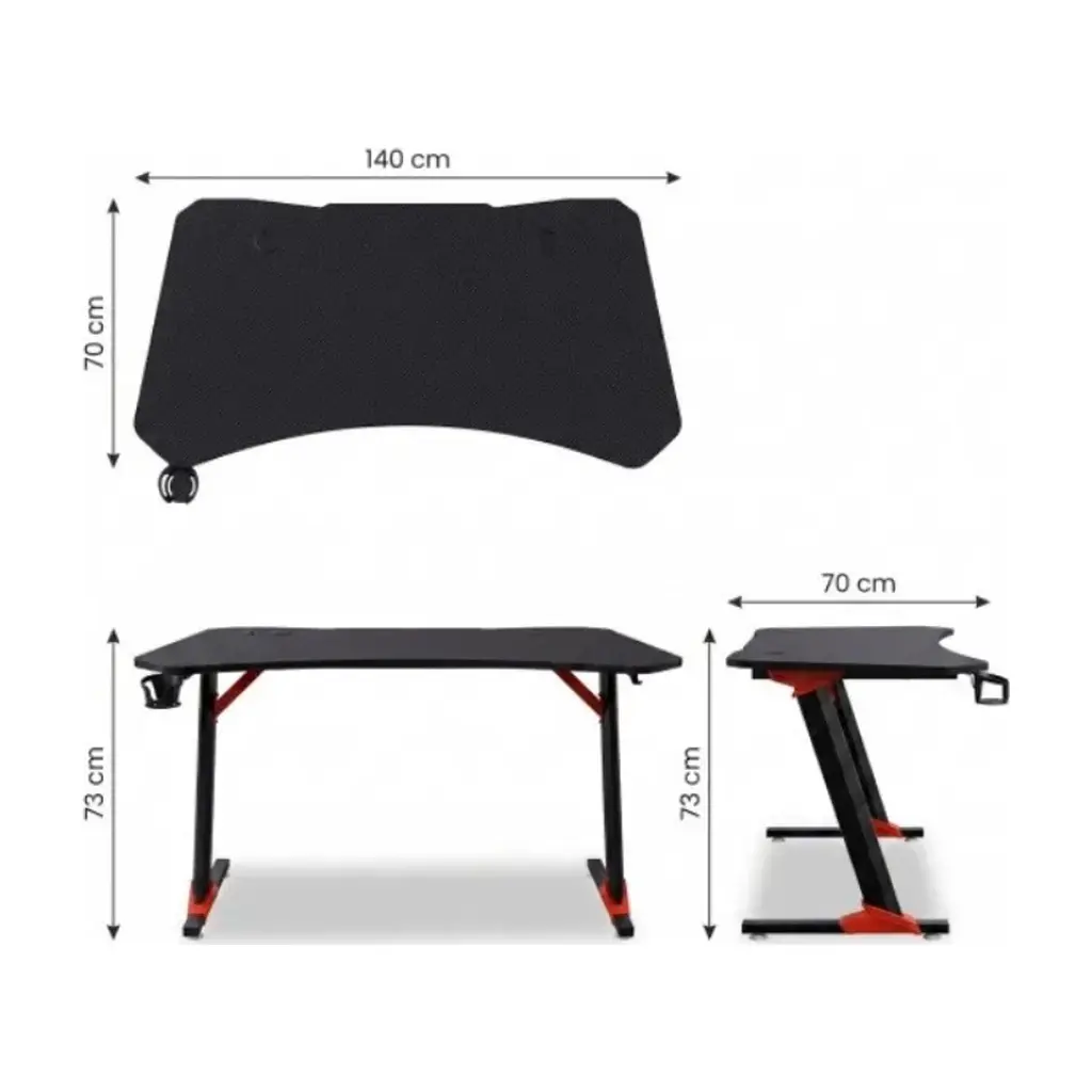 Комп'ютерний стіл GT Racer T-1443 Black (T-1443 (140x70x73) Black) - фото 6