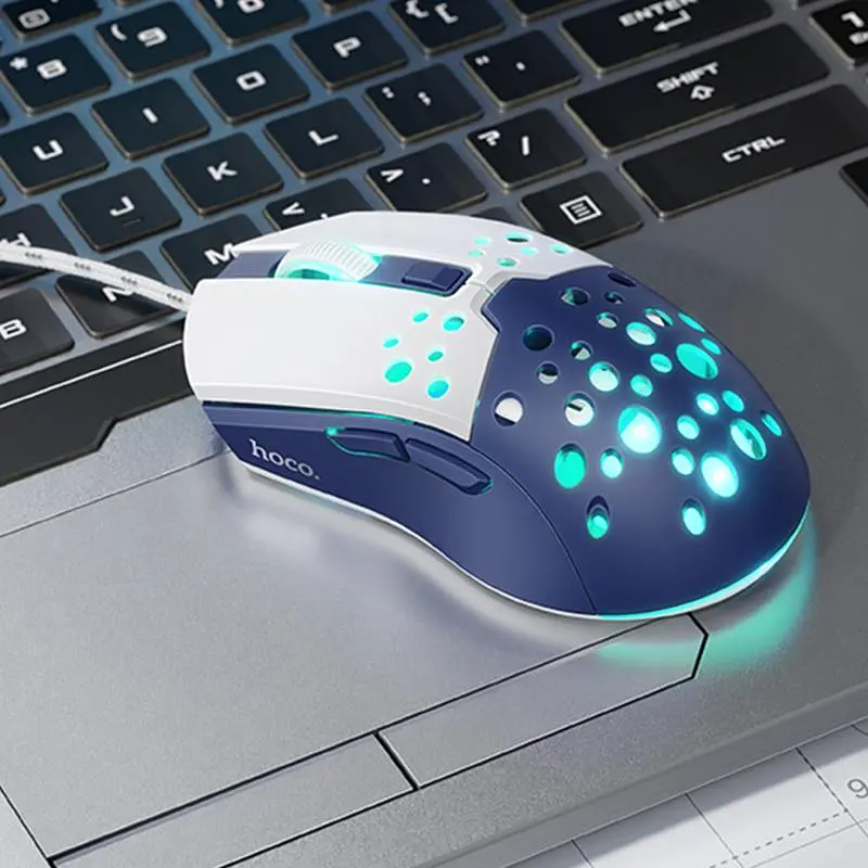 Миша дротова Hoco GM51 Sky Luminous White/Blue - фото 3