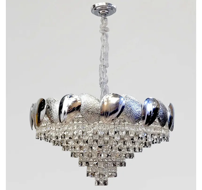 Велика кришталева люстра Artlight 8836/80CH, хром, 18 ламп E14, прозоре й димчасте скло, Ø82 см, від 20-30 м² - фото 2