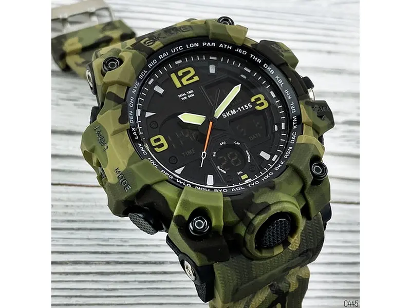 Чоловічий наручний годинник 1155B Military Green Skmei acs0030849 - фото 5