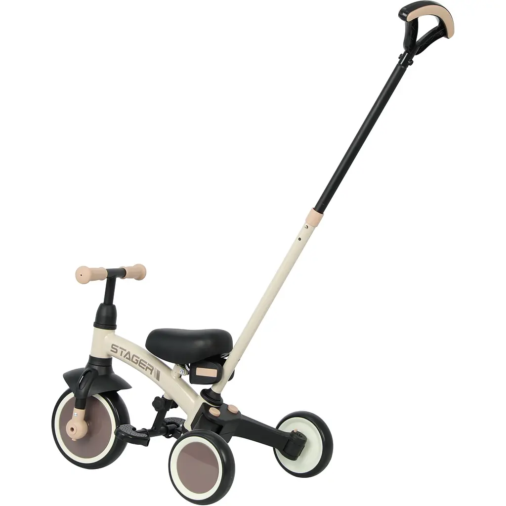 Велосипед біговел з ручкою Qplay Stager 3 в 1 Beige-Brown (T80STAGERBeigeBrown) - фото 2