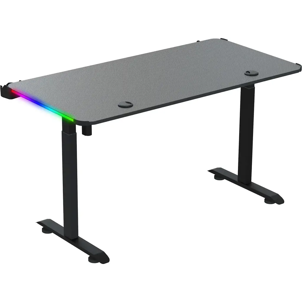 Компьютерный игровой стол GT Racer T-1231 (120x60x73-117) Black [123417] - фото 2