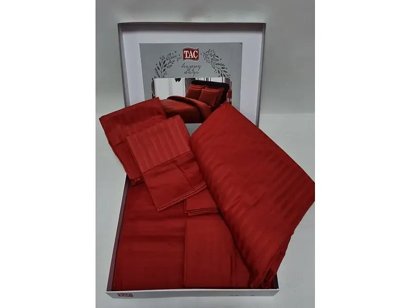 Комплект постільної білизни Premium Basic Red Євро Tac pbe0041554 - фото 3