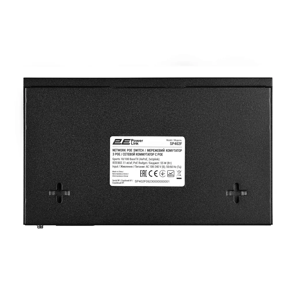 Коммутатор PowerLink SP402F 6xFE (4xPoE, 2xUplink), 55Вт, Неуправляемый 2E teh0018107 - фото 5