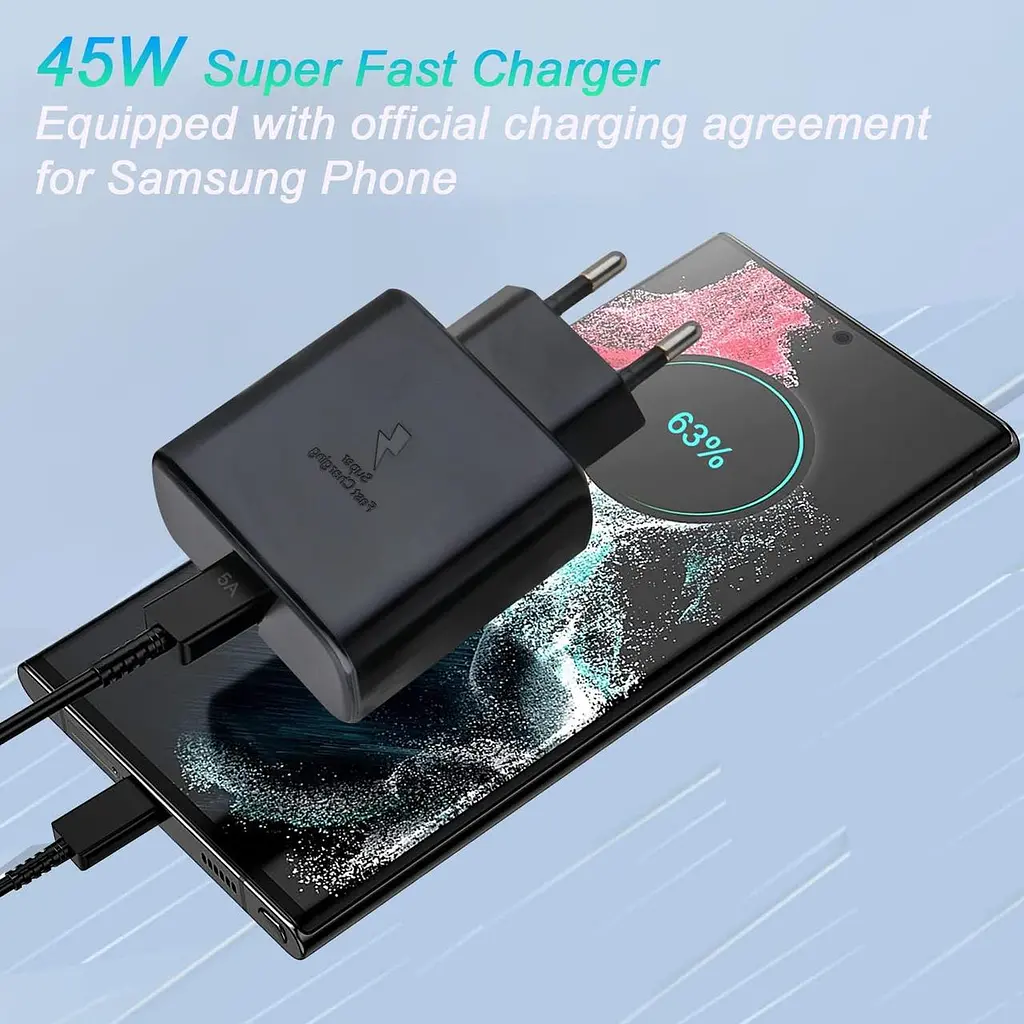 Зарядний комплект USB-C 45W з кабелем 100W 2 м для Samsung Galaxy - фото 7