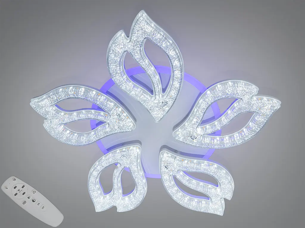 Сучасна LED-люстра Diasha 25100/5WH LED 3color біла 80 Вт з пультом і димером - фото 3