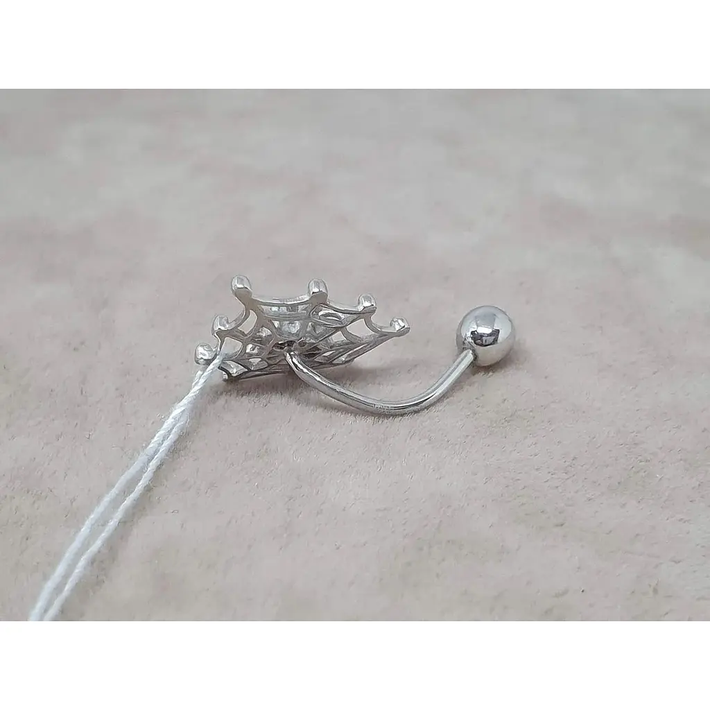 Срібна сережка для пірсингу пупка Ірій. 6008 - фото 2