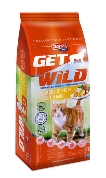 Сухий корм для котів Panzi Get Wild Fish & Lamb з рибою та ягнятим 15 кг 5998274307954