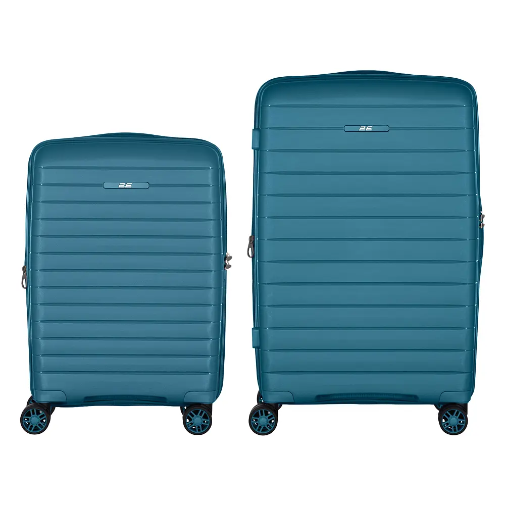 2E Набір валіз 2E, Aero, поліпропілен, (M+S),TSA, 4 колеса, EXP, синій - фото 2