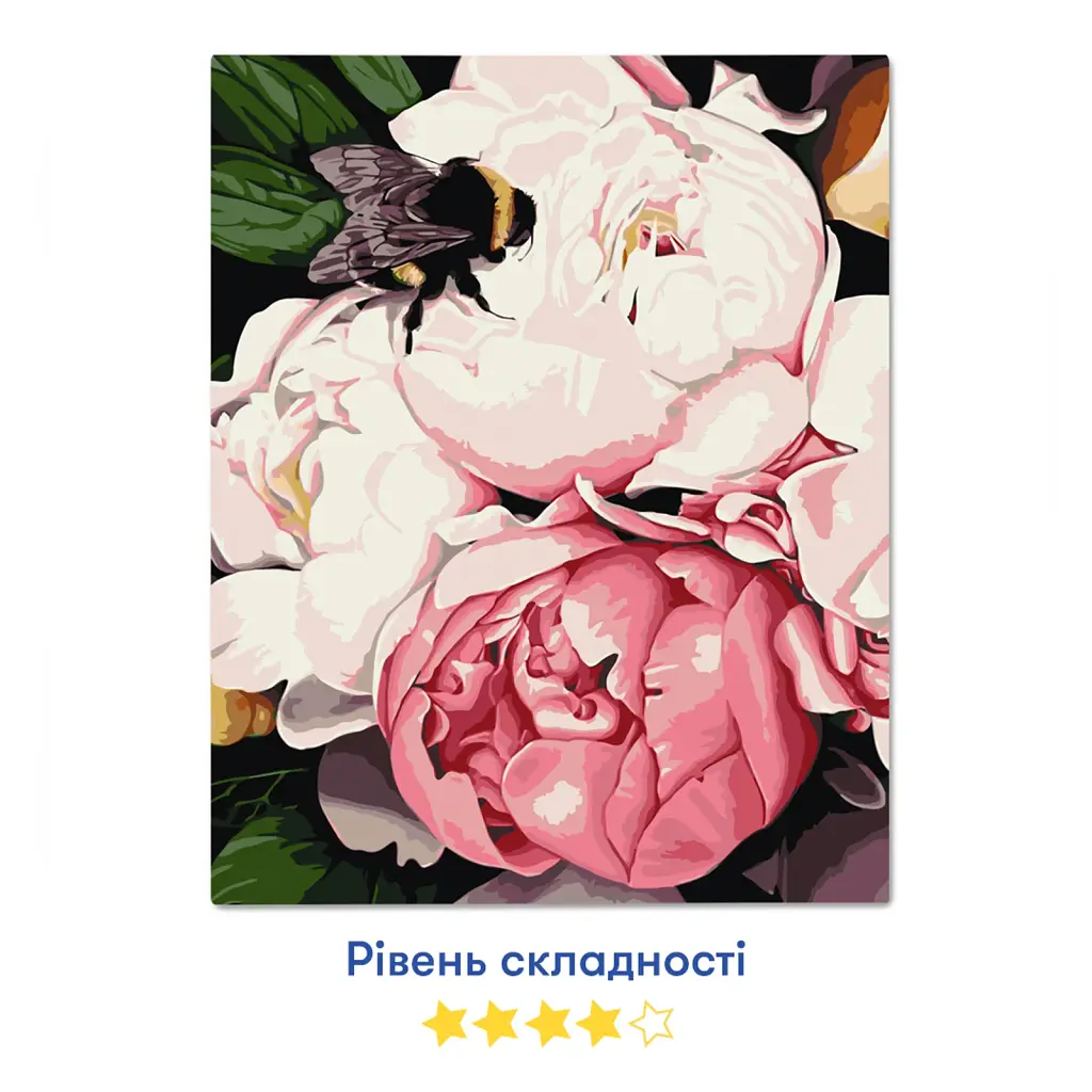 Картина за номерами ORNER x Osmolovska «Бджола та півонії» - фото 3