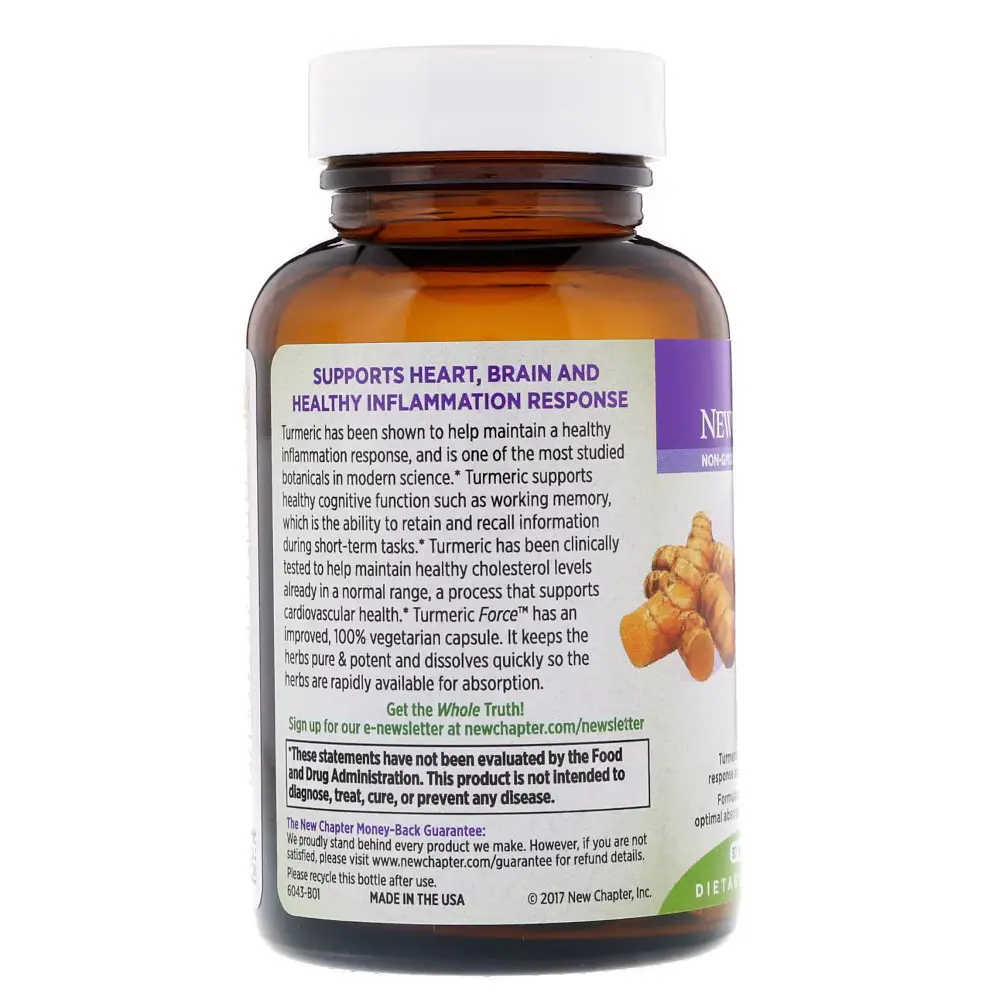 Натуральная добавка New Chapter Turmeric Force, 60 вегакапсул - фото 2
