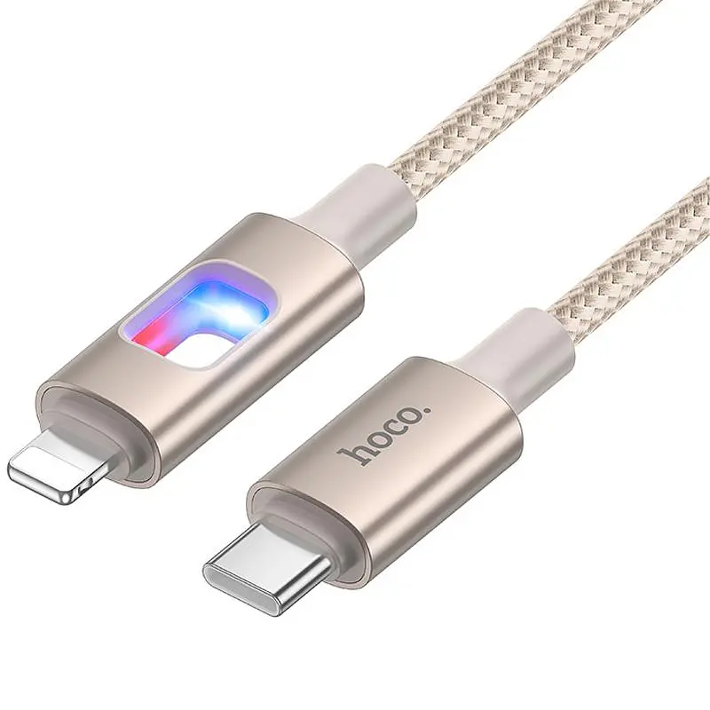 Зарядный кабель Hoco U144 New Type-C to Lightning 27W (1,2 м) Gold - фото 3