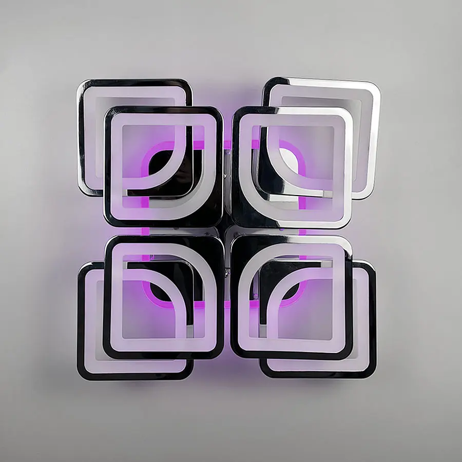 Светодиодная LED люстра с RGB подсветкой в ​​корпусе цвета хром Ст. A 2281/4+4 S RGB CH | Line F - фото 5