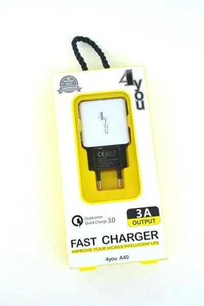 МЗП 4you A40 (18W, Fast Charger QC 3.0, 5V/3A, 9V/12V-1.5A, 1USB) black/white - фото 2