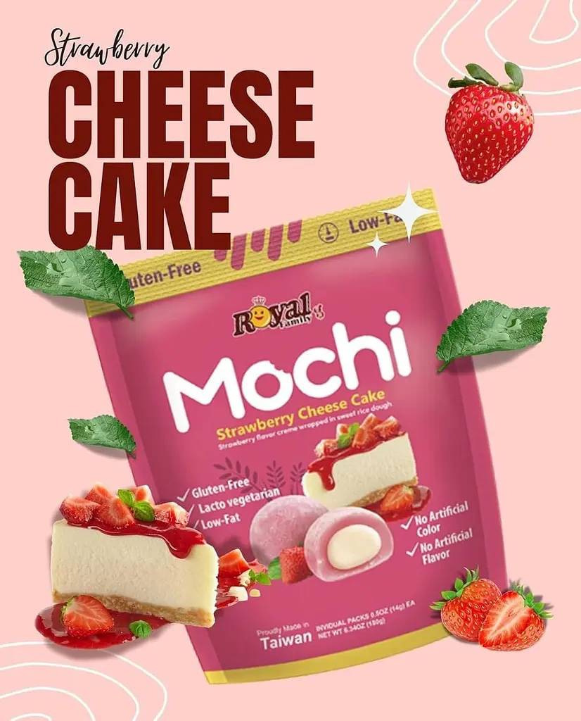 Моті Royal Family Mochi Strawberry Cheese Cake 12шт 180г - фото 3