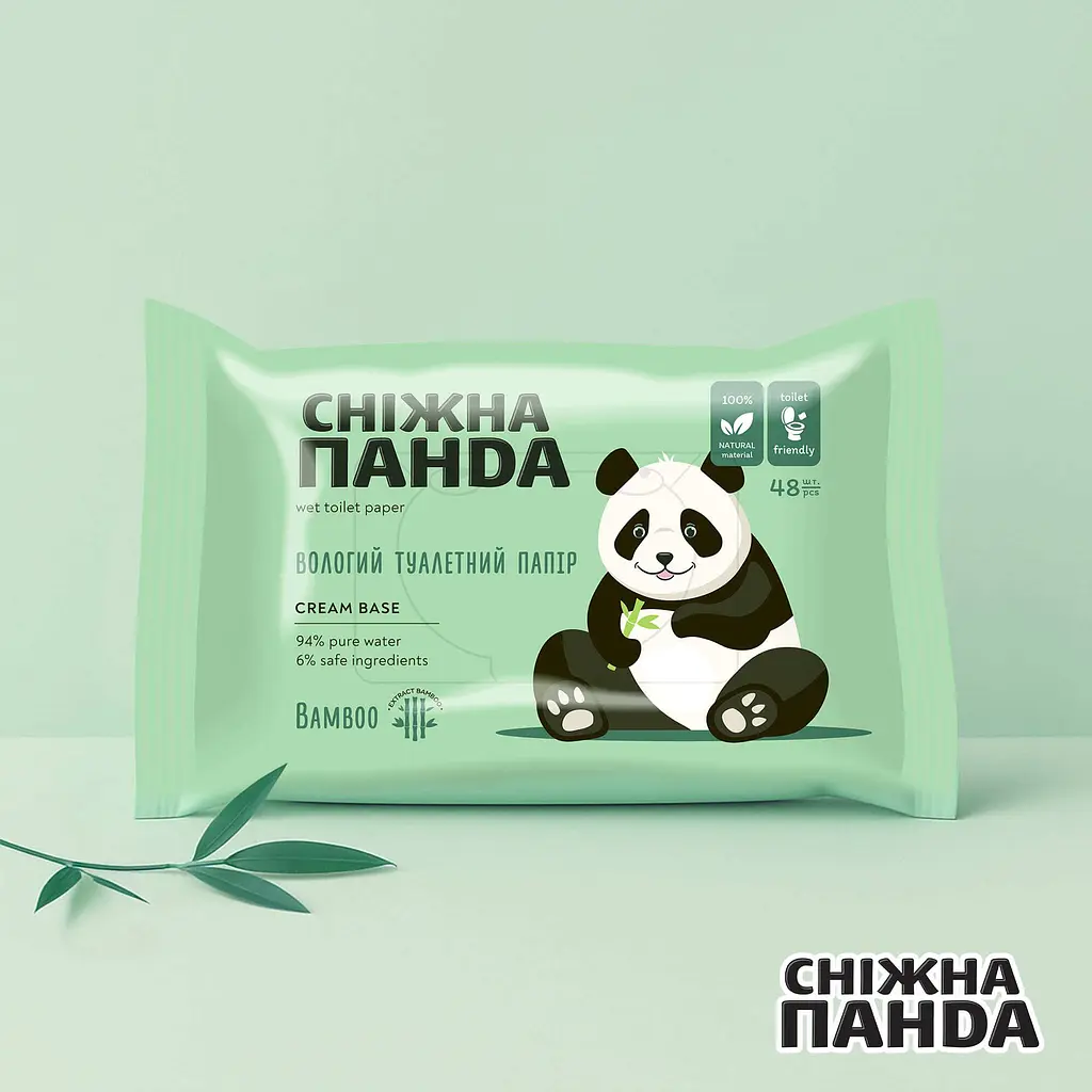 Вологий туалетний папір Сніжна Панда Bamboo Cream 48 шт. - фото 7