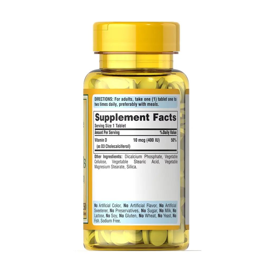 Вітамін Д3 Vitamin D3 10 mcg (400 IU) - 100 tabs - фото 2
