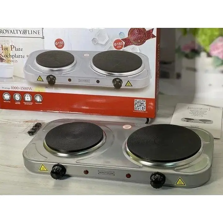 Плита двоконфоркова електрична кухонна Royalty Line DKP-2500.15 настільна переносна  - фото 5