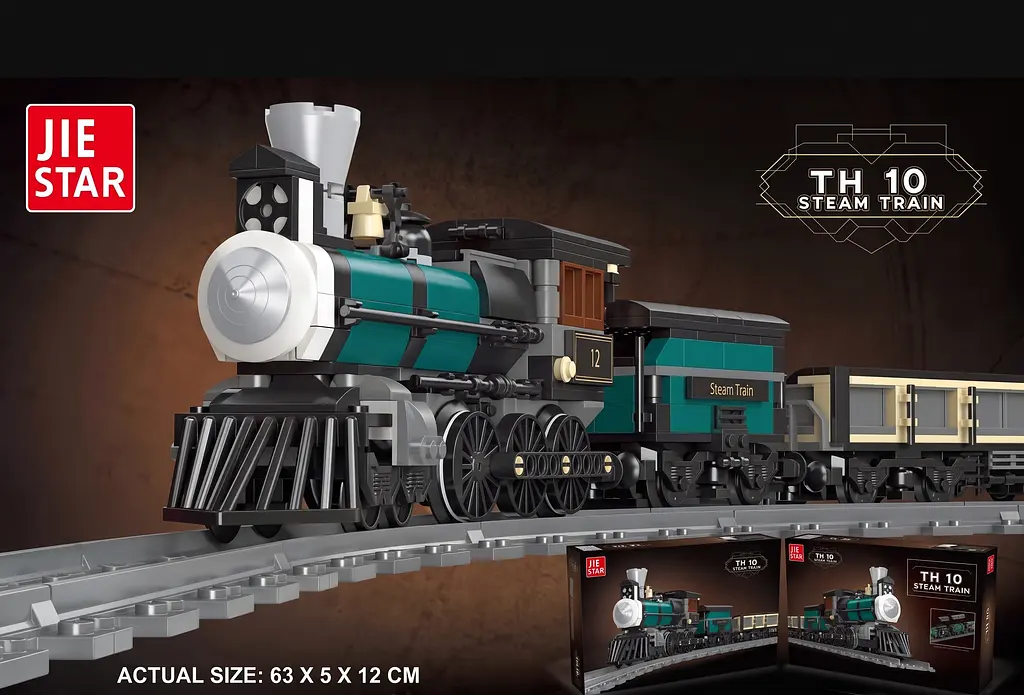 Конструктор паровоз із вагонами Jie Star 59001 Steam Train потяг залізниця локомотив ,560 детале - фото 8