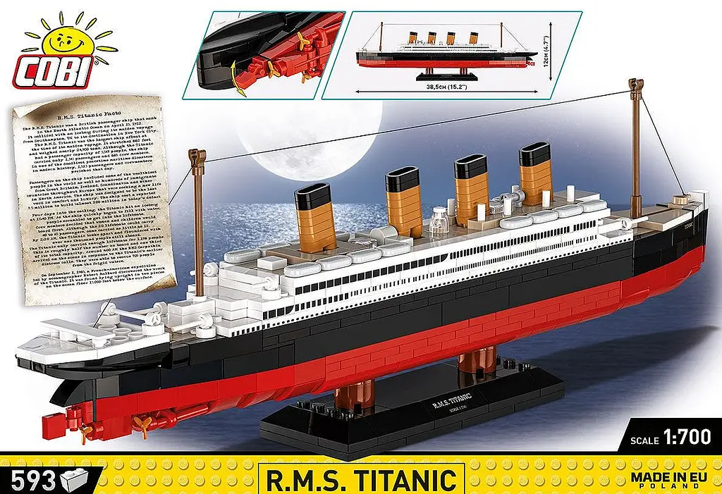 Конструктор COBI R.M.S. Titanic 1:700 (593 детали) - Коллекционная модель Титаника 1680 - фото 5