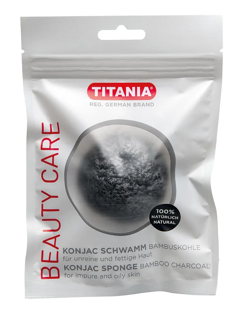 Спонж-аплікатор губчастий конжаковий Titania Bamboo charcoal, 6 см, 1 шт. (2981) - фото 2