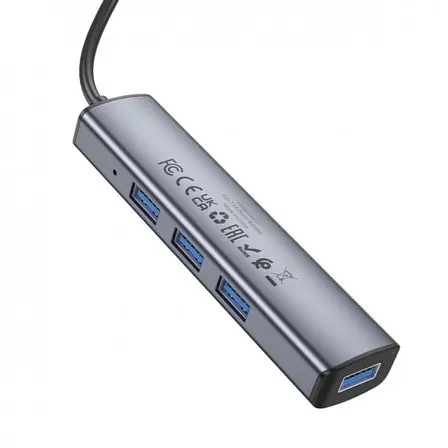 Хаб адаптер Borofone DH12 Smart 4-in-1 converter (Usb to Usb3.0x4) кабель 1.2 метра - фото 5