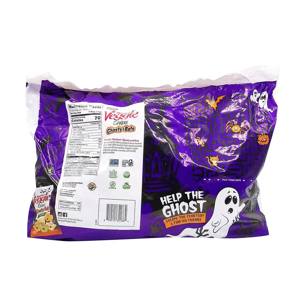 Овочеві чіпси Sensible Portions Gluten-Free Ghosts Bats Sea Salt Garden 12 шт х 14 г - фото 9