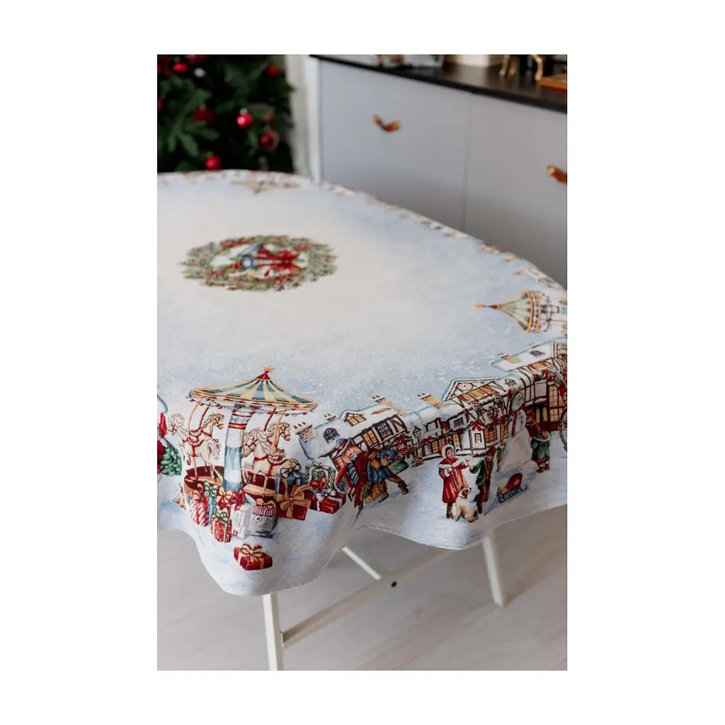 Скатертина Прованс гобеленова Carousel овальна 135х240 см (041795) - фото 5